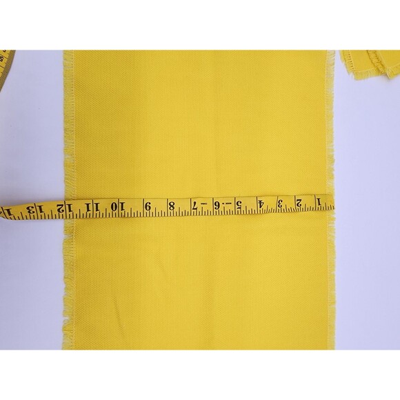 Vtg Hand Embroidered Applique Table Runner 4 Placemat 4 Napkin Set Yellow cloth - Picture 7 of 12